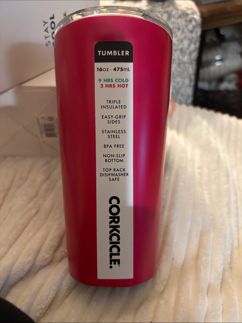 Corkcicle Hot Pink Triple-Insulated Tumbler